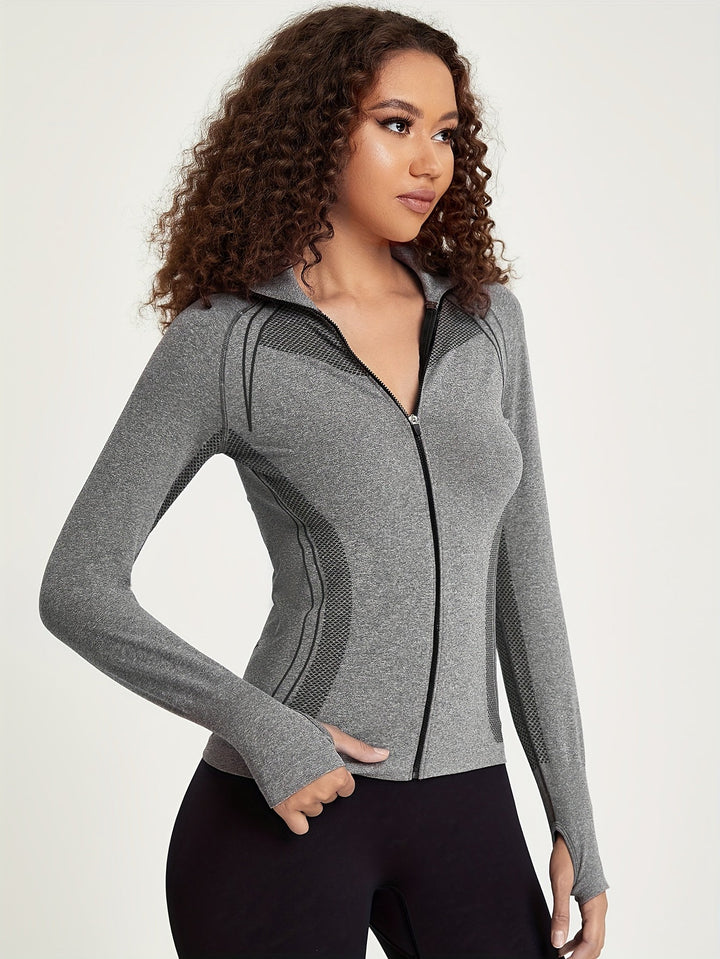 Levoire | Veste De Sport Pour Femmes À Manches Longues Et Décorations Rayées gris