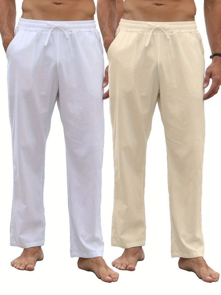 Levoire | Sati 2 Rennon Pantalons En Coton À Nykäys Blanc clair + Khaki