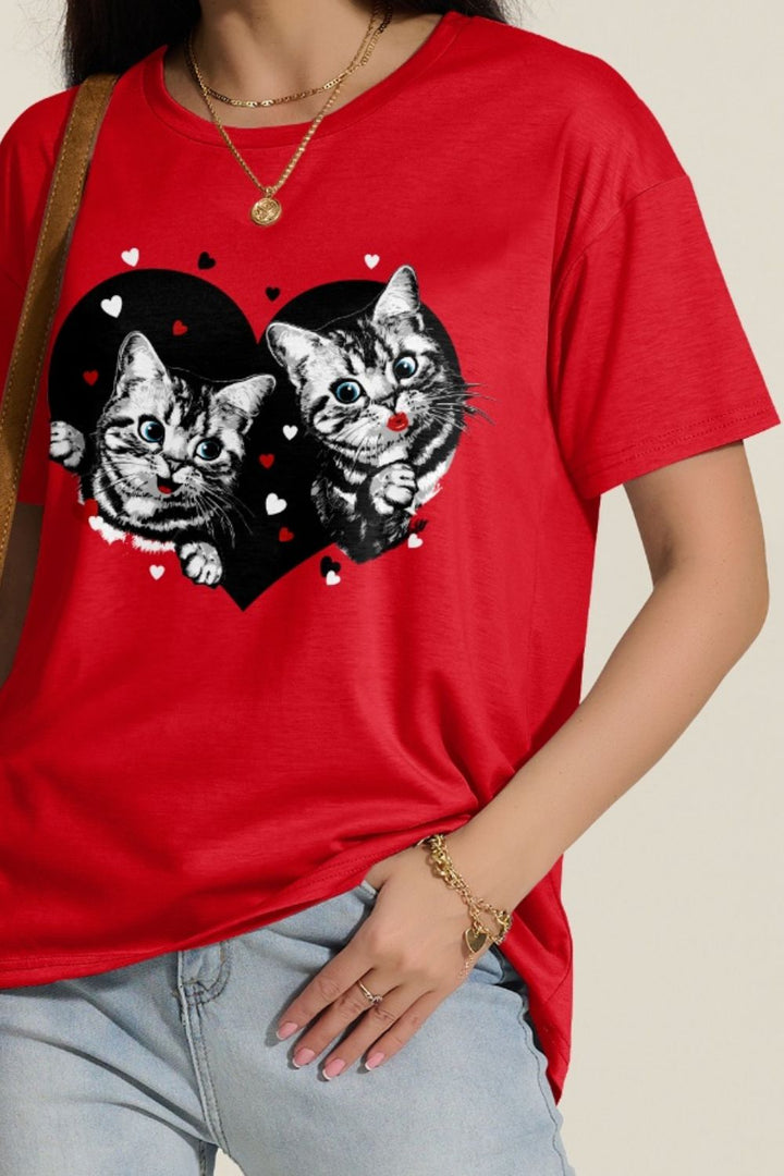 Levoire | FAM-FAM Chat Col rond T-shirt Favori Sæbeskurt