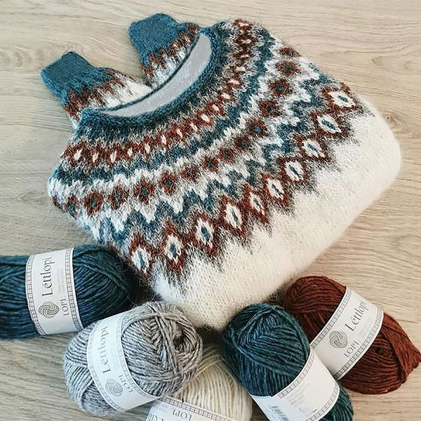 Levoire | Sweat à capuche avec des vibrations en côtes Bleu et blanc