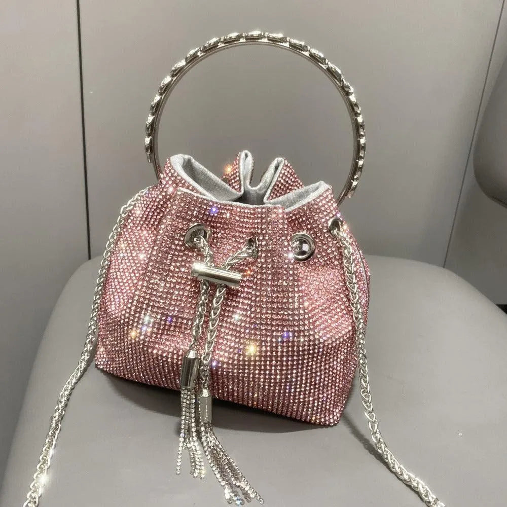 Levoire | Sac pour femmes avec des diamants brillants Rosa Taille moyenne