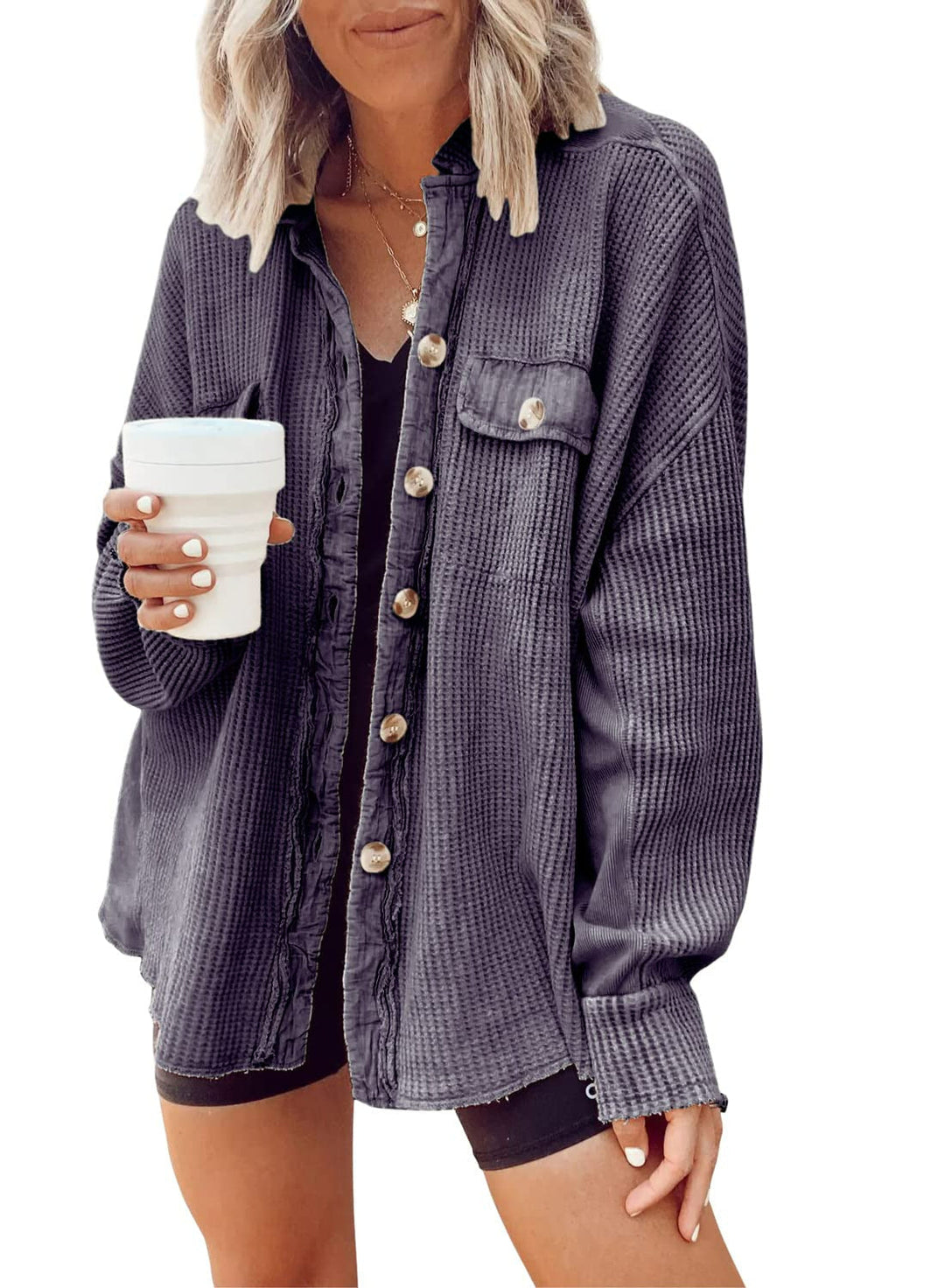 Levoire | Blouse À Boutons À Manches Longues Et Veste Matelassée Lilla