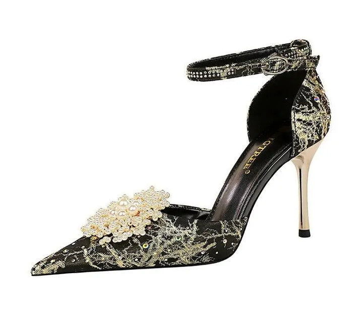 Levoire | Helmi et sandales peep-toe en diamant avec talons