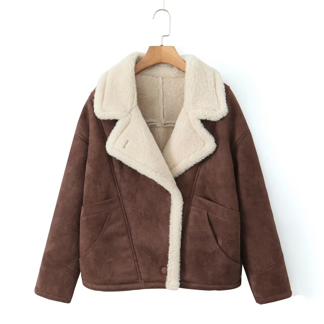 Levoire | Grand Manteau En Laine Rouges Pour Femmes En Laine De Mouton Marron foncé