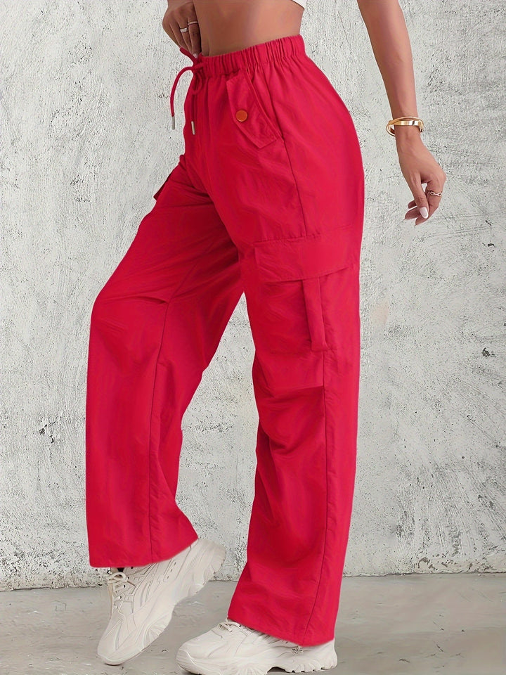 Levoire | Pantalons Cargo Taille Haute D'Une Couleur