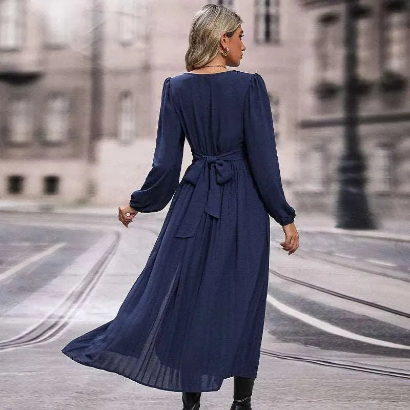 Levoire | Robe longue à manches longues unicolore pour femme longue