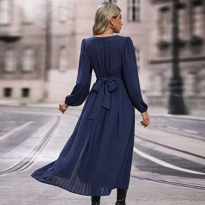 Levoire | Robe longue à manches longues unicolore pour femme longue