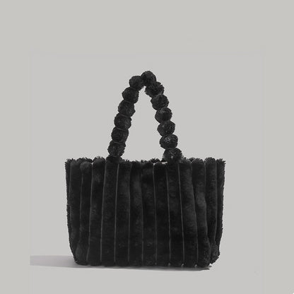 Levoire | Femme Sac fourre-tout en peluche Noir