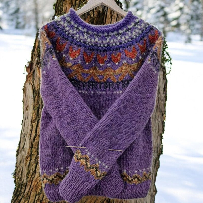 Levoire | Élégante Gilet Vintage En Jacquard Violeta