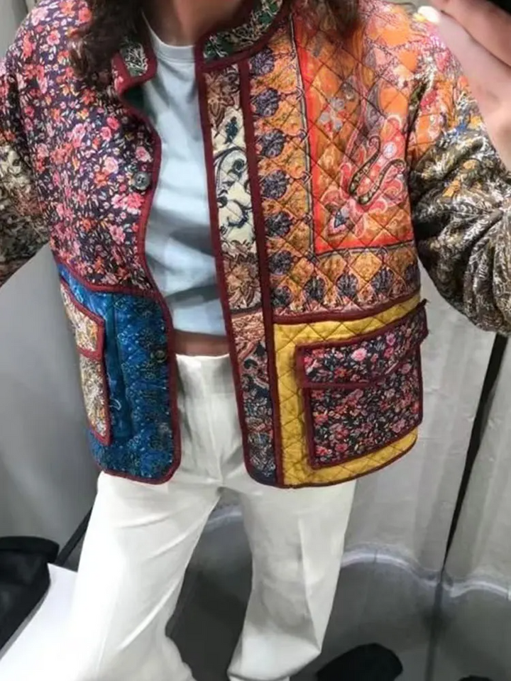 Levoire | Manteau Avec Motif Floral Et Poches En Patchwork