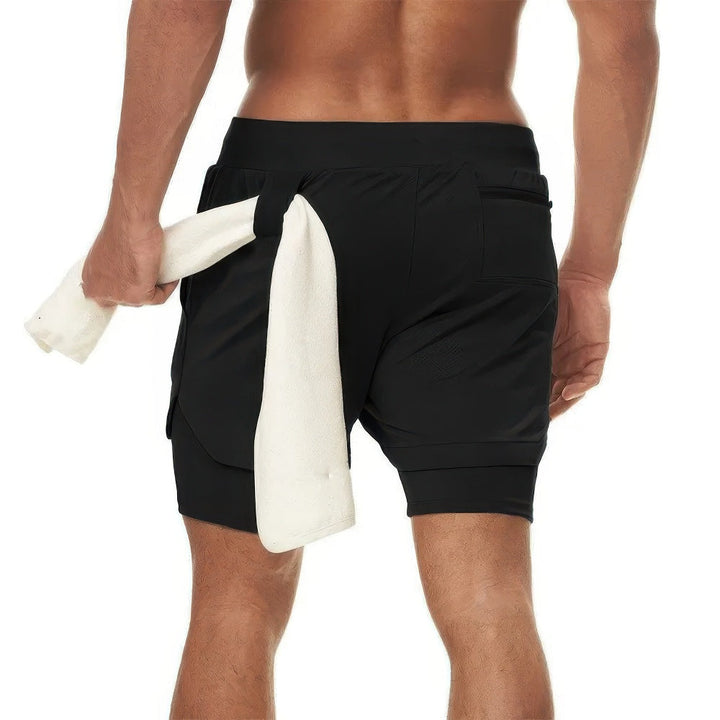 Levoire | Camo 2 En 1 Pantalon De Sport Rapide Et Sèche Noir