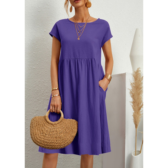 Levoire | Robe D'Été Midi Basique Lilas