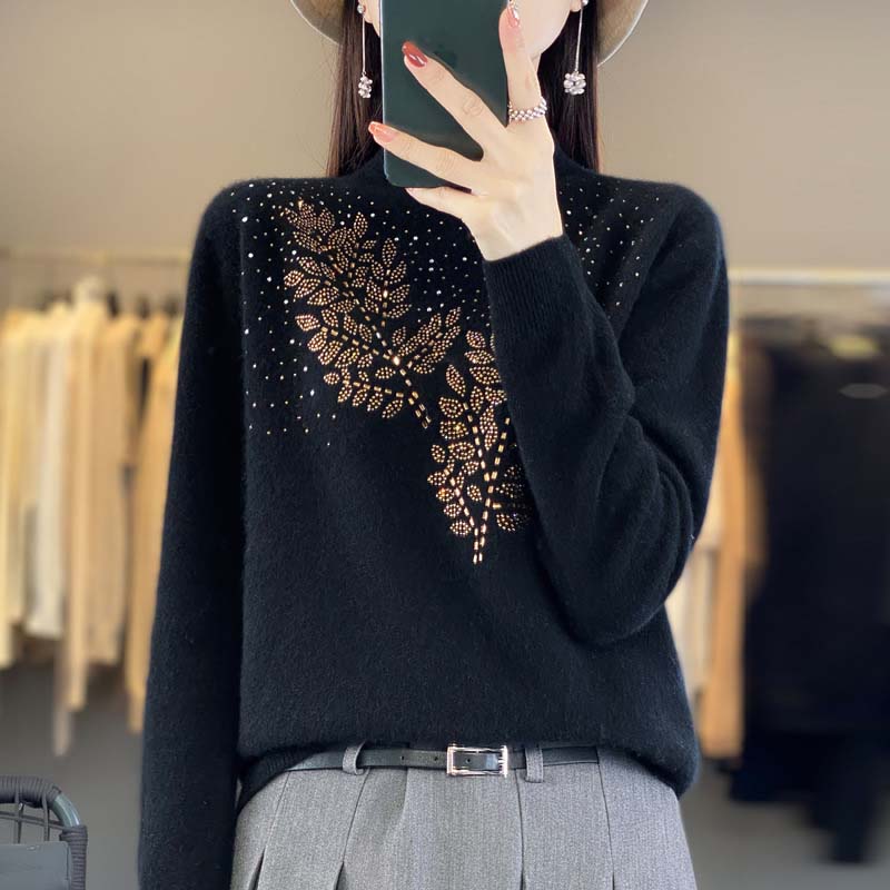 Levoire | En Tricot À Motif De Feuilles Noir