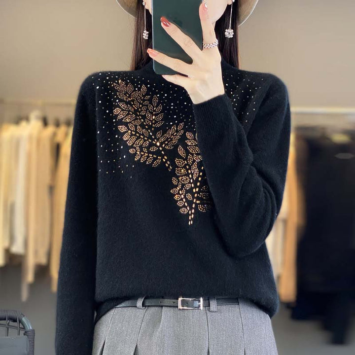 Levoire | En Tricot À Motif De Feuilles Noir