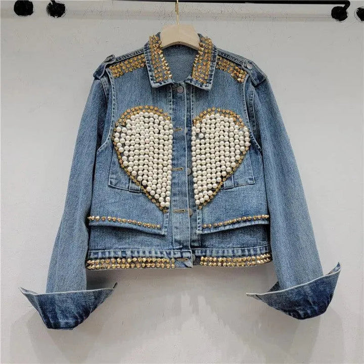 Levoire | Giaccha short en jean à pois Bleu