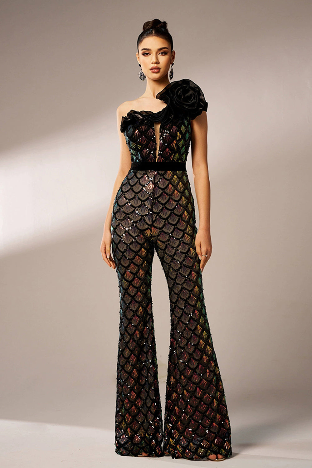 Levoire | Combinaison À Sequins Multicolore Noir