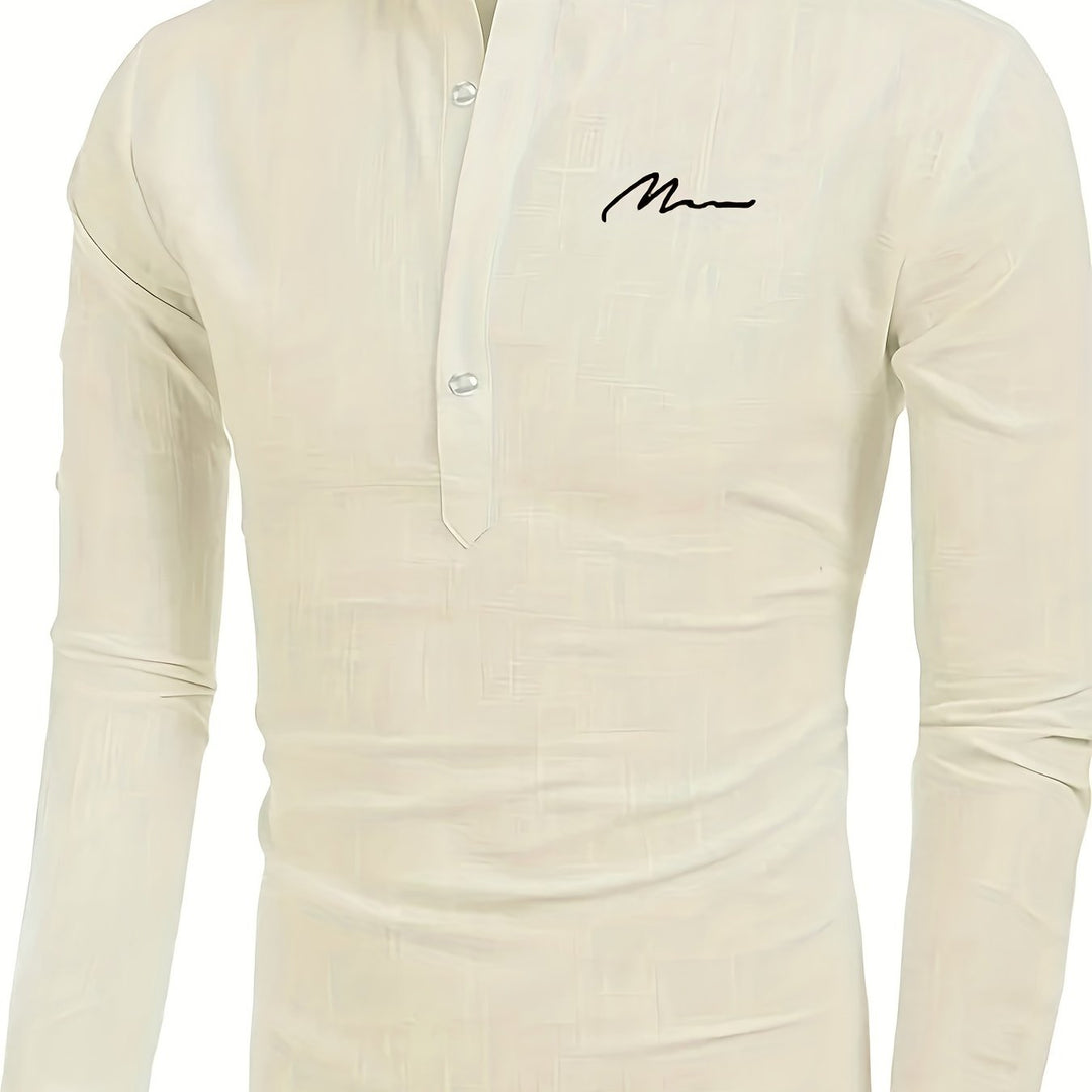 Levoire | Retro Pellavasekoite Henley-Shirt À Manches Longues