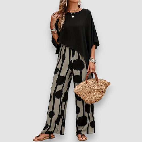 Levoire | Ensemble Deux Pièces Chic Avec Top Asymétrique Pour Femmes