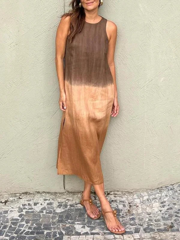 Levoire | Robe D'Été Pour Femmes Avec Décolleté En V Braun