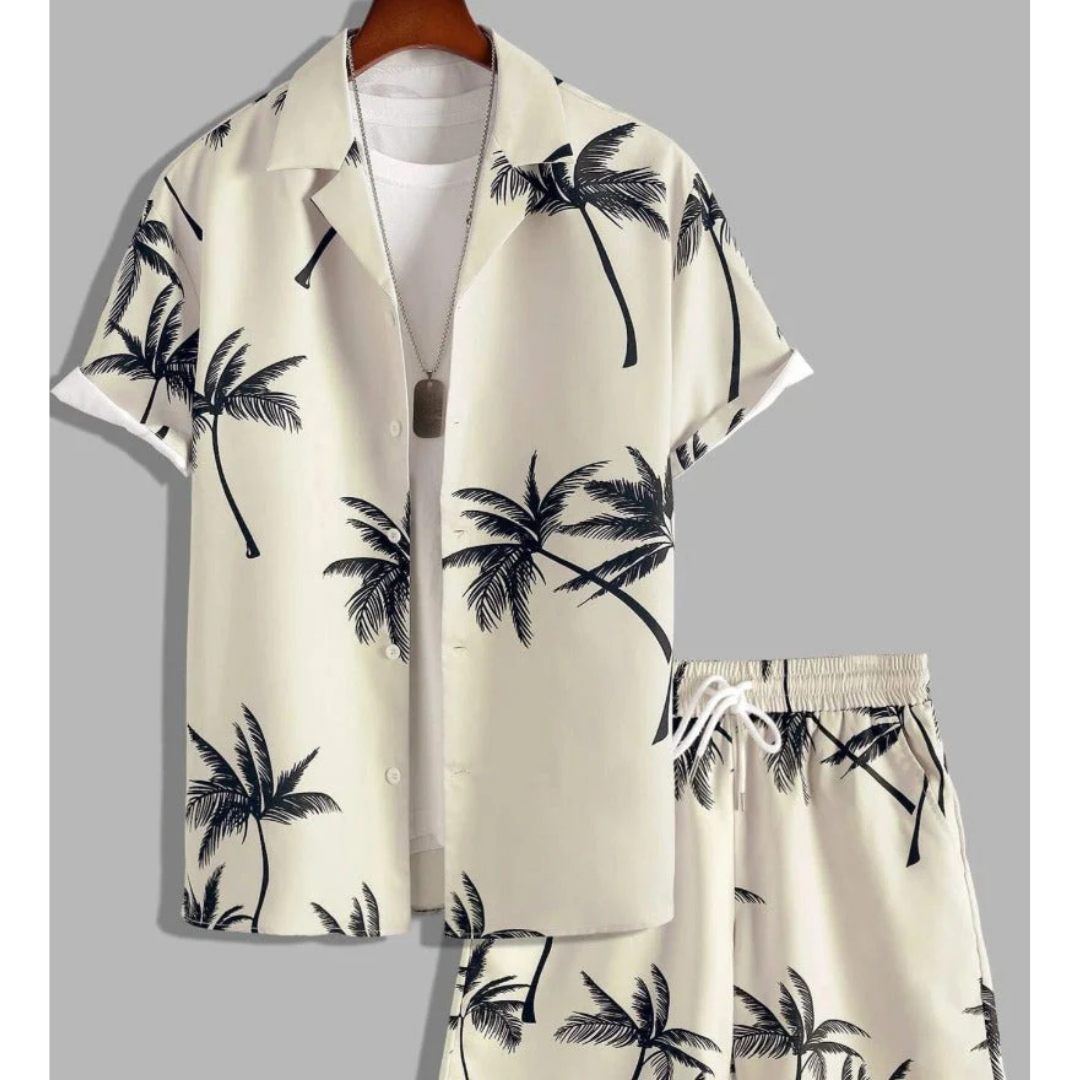 Levoire | Ensemble d'été deux pièces pour hommes Beige