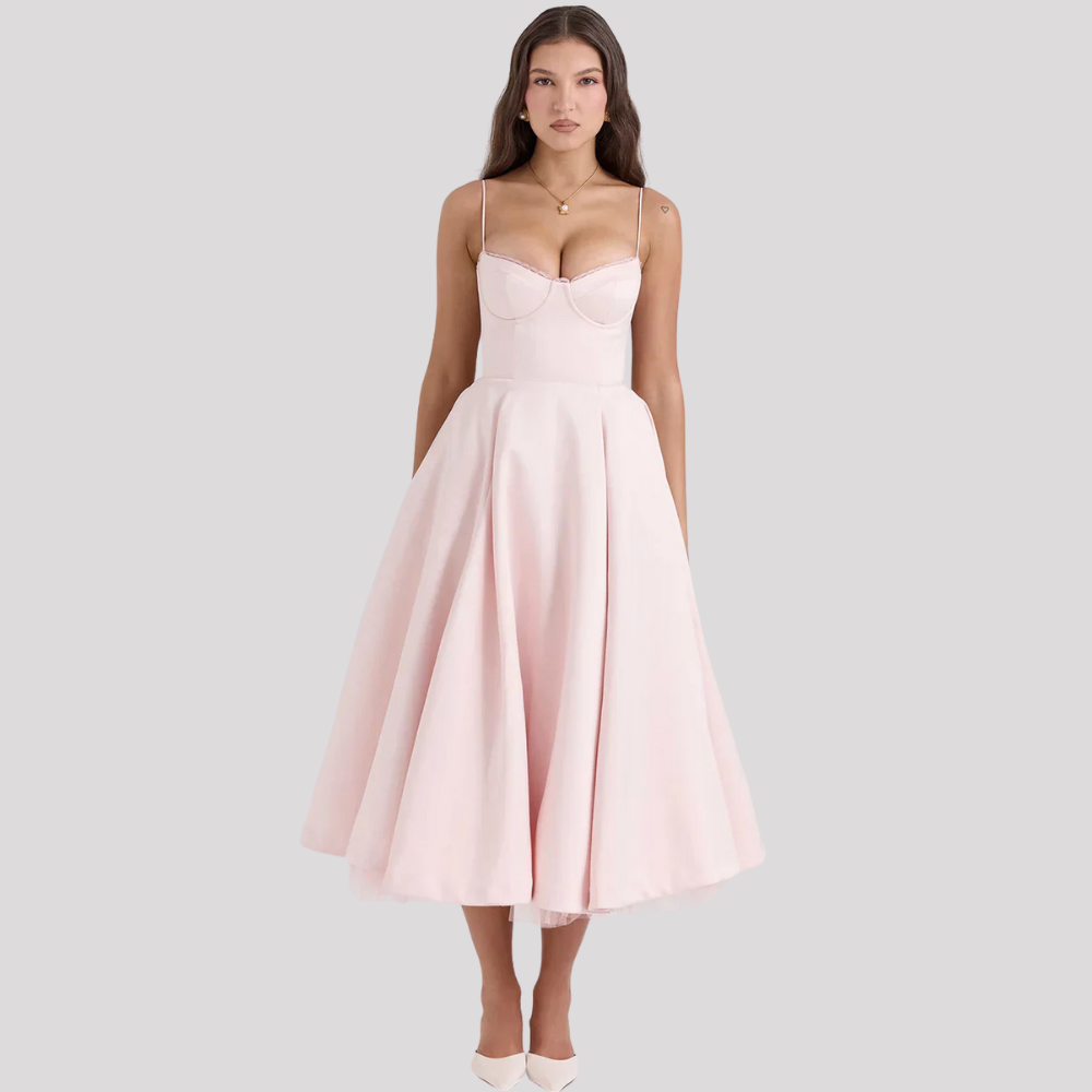 Levoire | Robe D'Été Élégante À Motifs De Roses Rosa