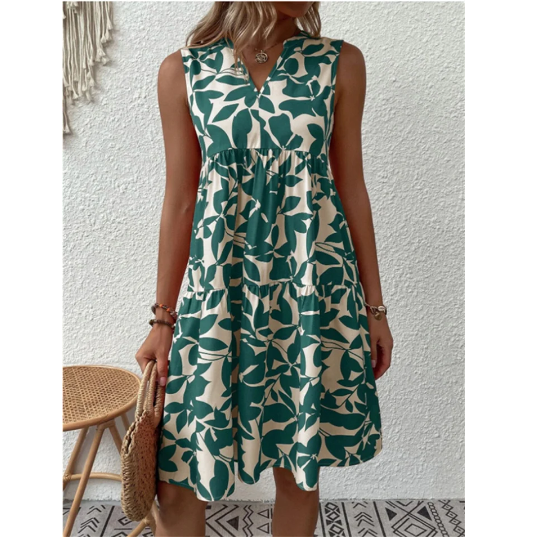 Levoire | Robe d'été à col en V pour femmes Vert