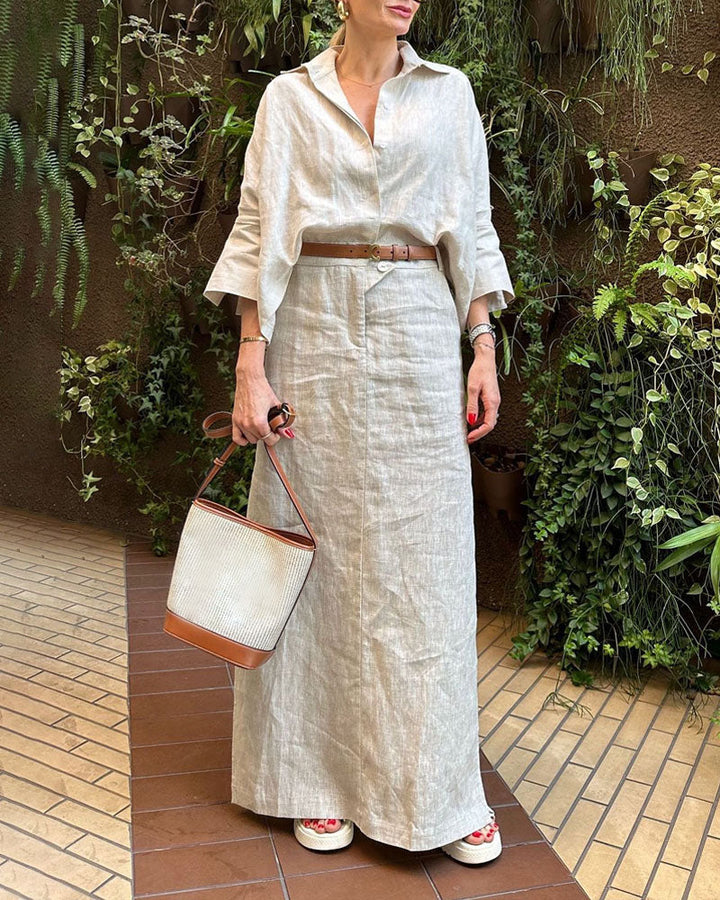 Levoire | Ensemble En Lin Avec Blouse Et Jupe