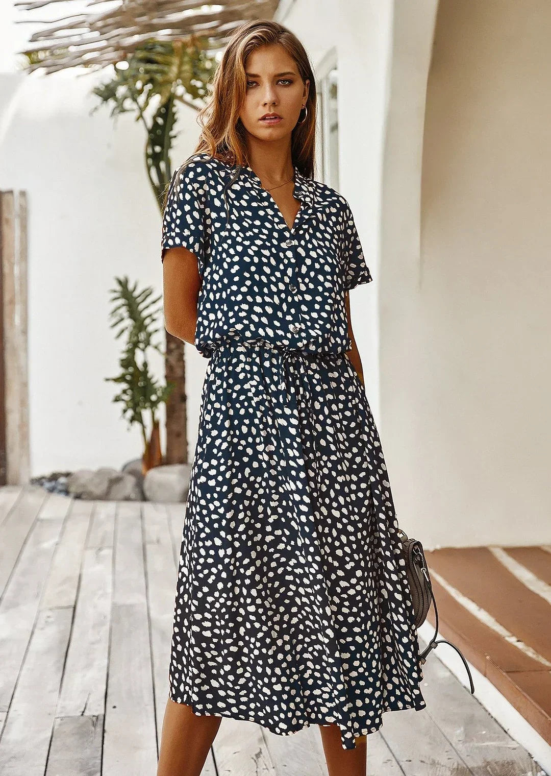 Levoire | Robe Légère À Pois Pour Femmes Bleu