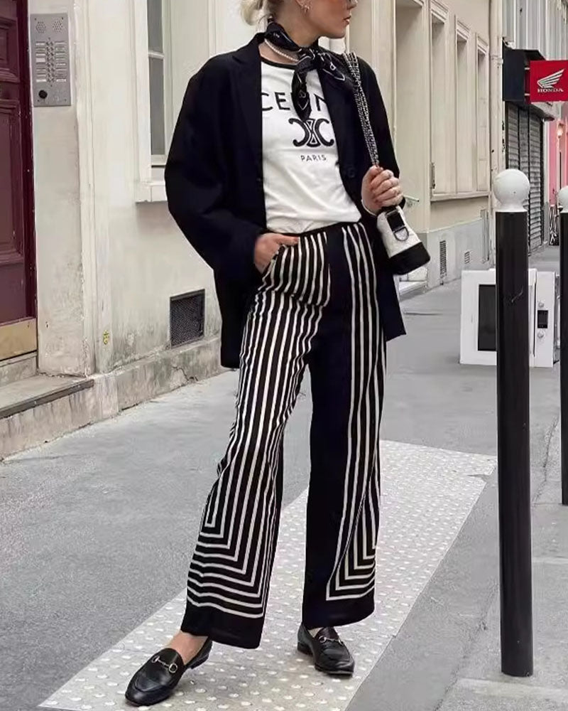 Levoire | Chemise Décontractée À Manches Raglan À Rayures Polyvalente