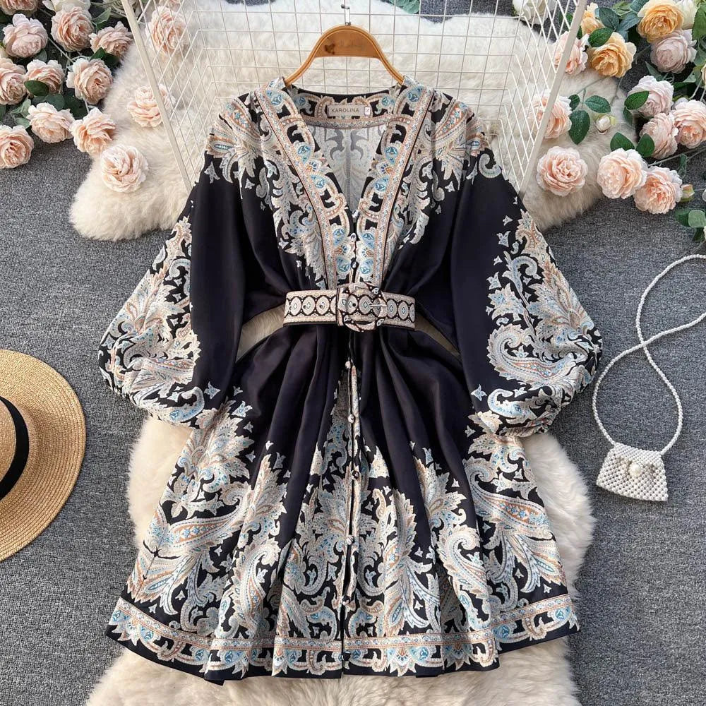 Levoire | Robe mi-longue soirée à manches courtes