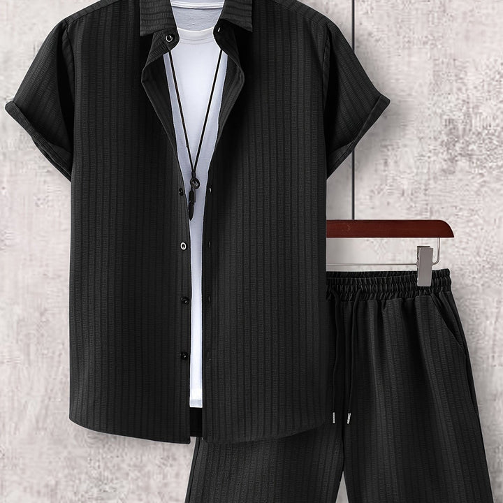 Levoire | Chemise Rayée À Revers Et Shorts Coordonnés