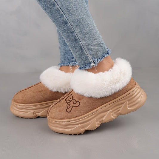 Levoire | Chaussettes À Glissière Chaudes Bottes De Cheville Doublées Ours en peluche