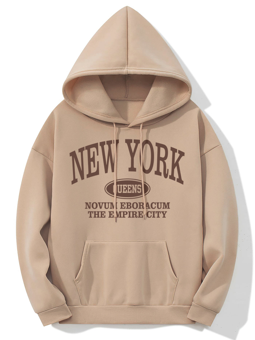 Levoire | Sweat À Capuche Avec Impression D'Imprimerie De New York Et Poche Kangourou Chameau