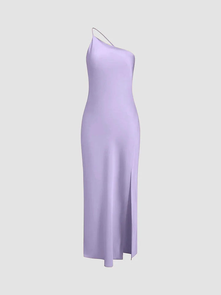 Levoire | Robe satin fendue élégante violet