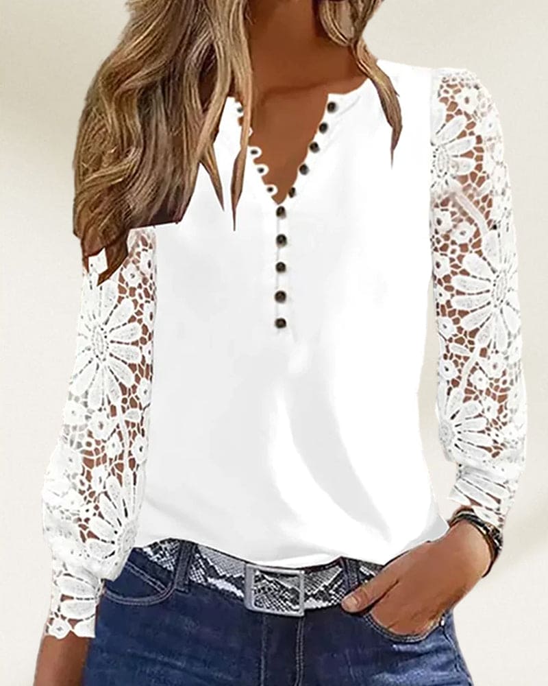 Levoire | T-Shirt À Manches En Dentelle