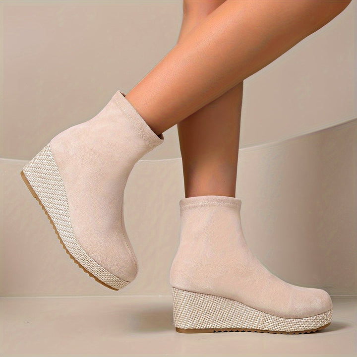Levoire | Bottines À Talons Wedge Confortables Pour Femmes À Bout Rond