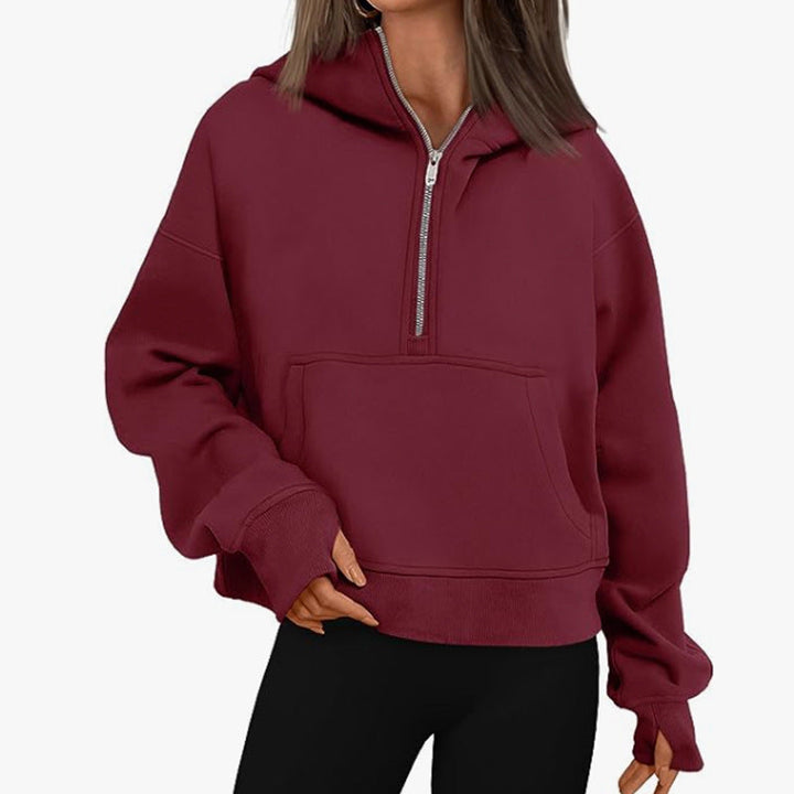 Levoire | Sweatshirt Fermeture Éclair Automne Rouge