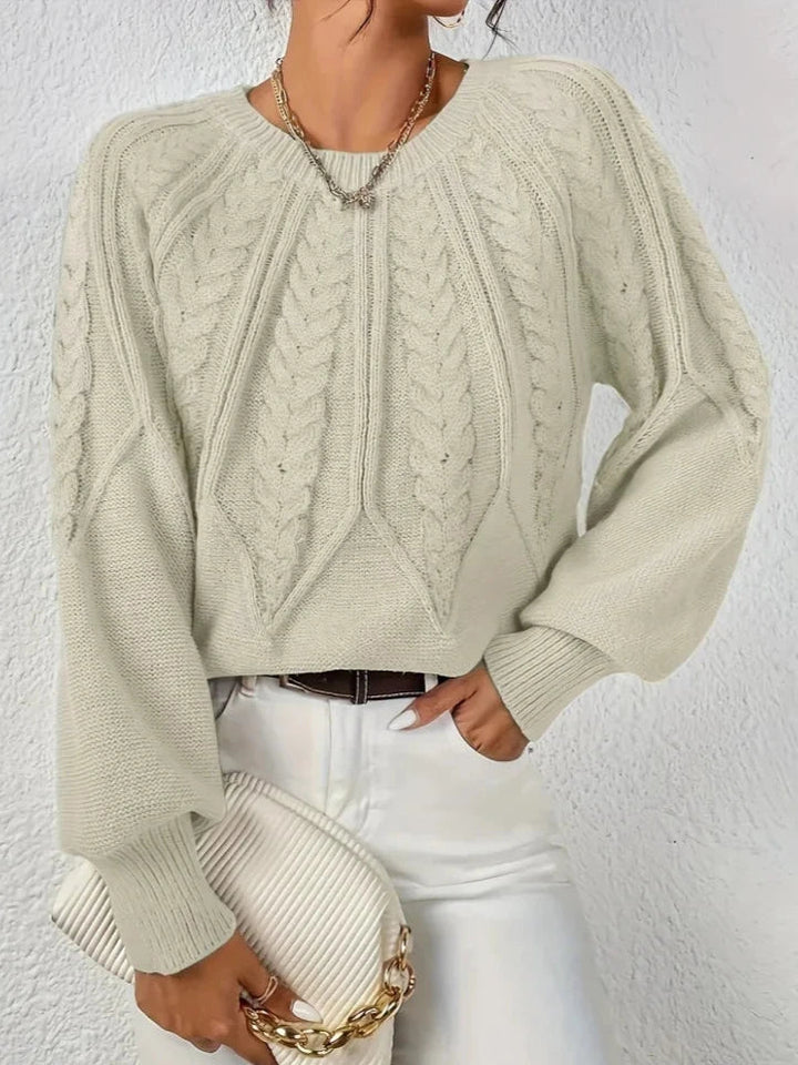 Levoire | Pull Chic En Tricot Tressé Beige