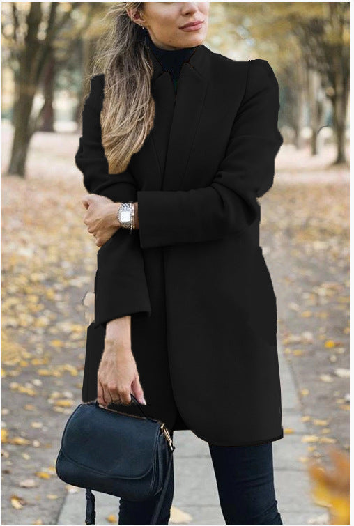Levoire | Manteau En Laine Non Mélangé Avec Col Noir
