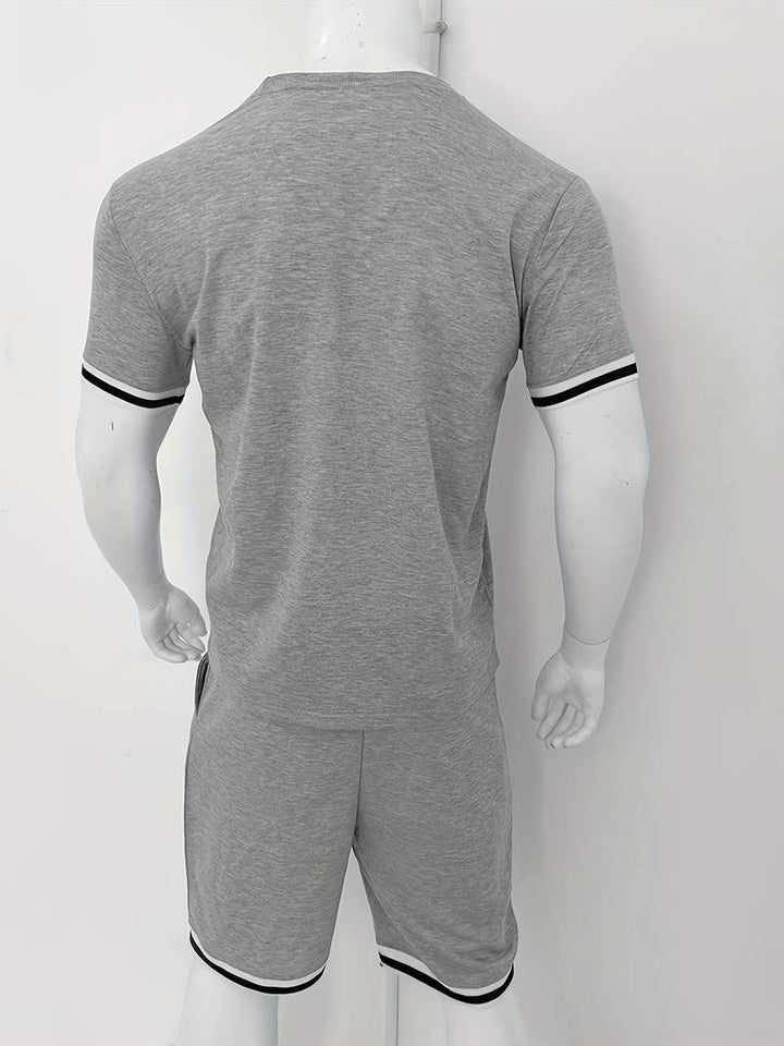 Levoire | T-Shirt Rayé Respirant Et Shorts Décontractés