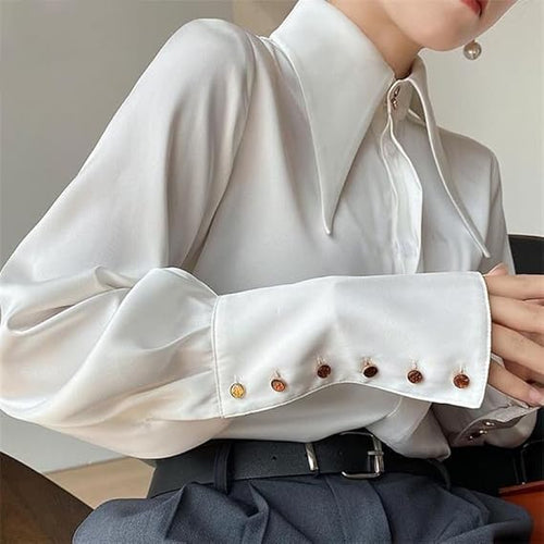 Levoire | Blouse Satine Élégante Avec Manches Distinctives Pour Femmes