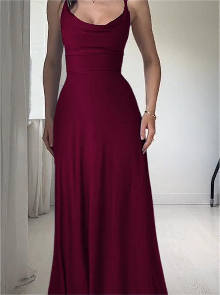 Levoire | Robe longue drapée dans le dos avec soutien-gorge intégré Rouge vin