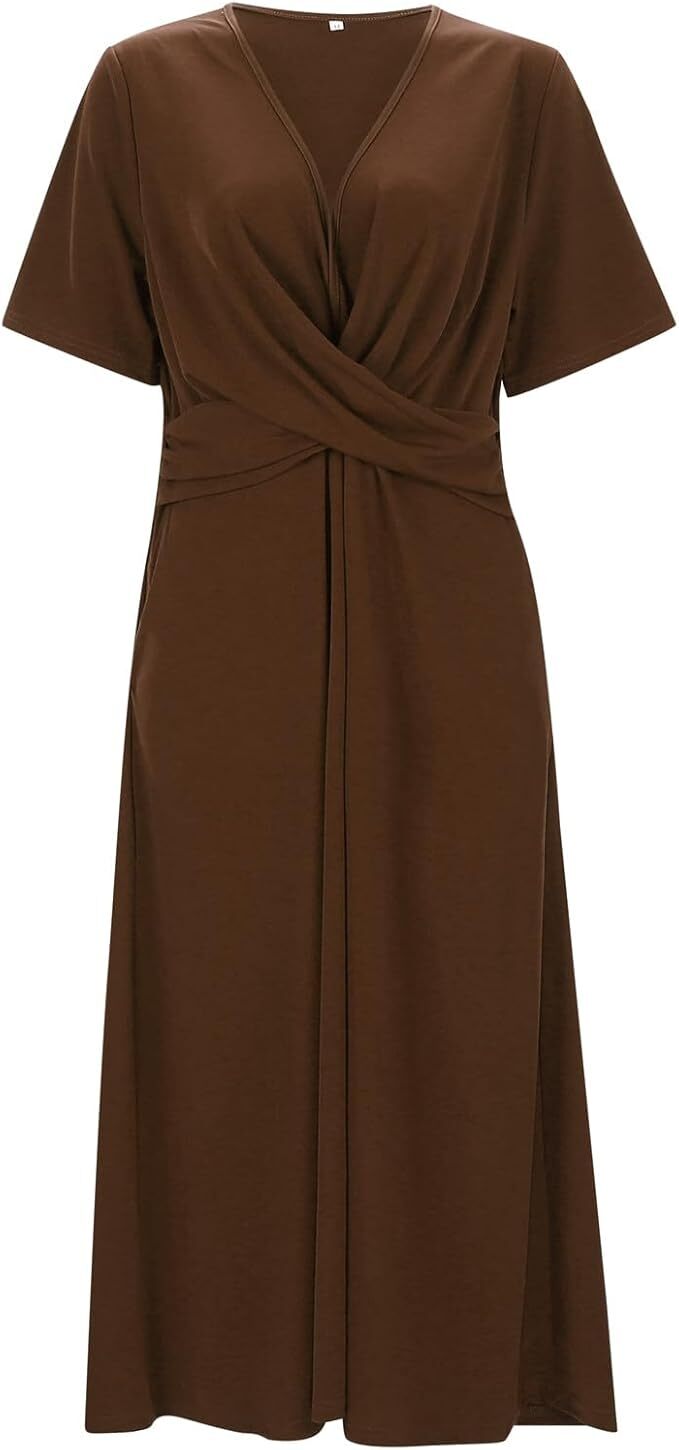 Levoire | Robe Femme À Col En V Et À Manches Courtes