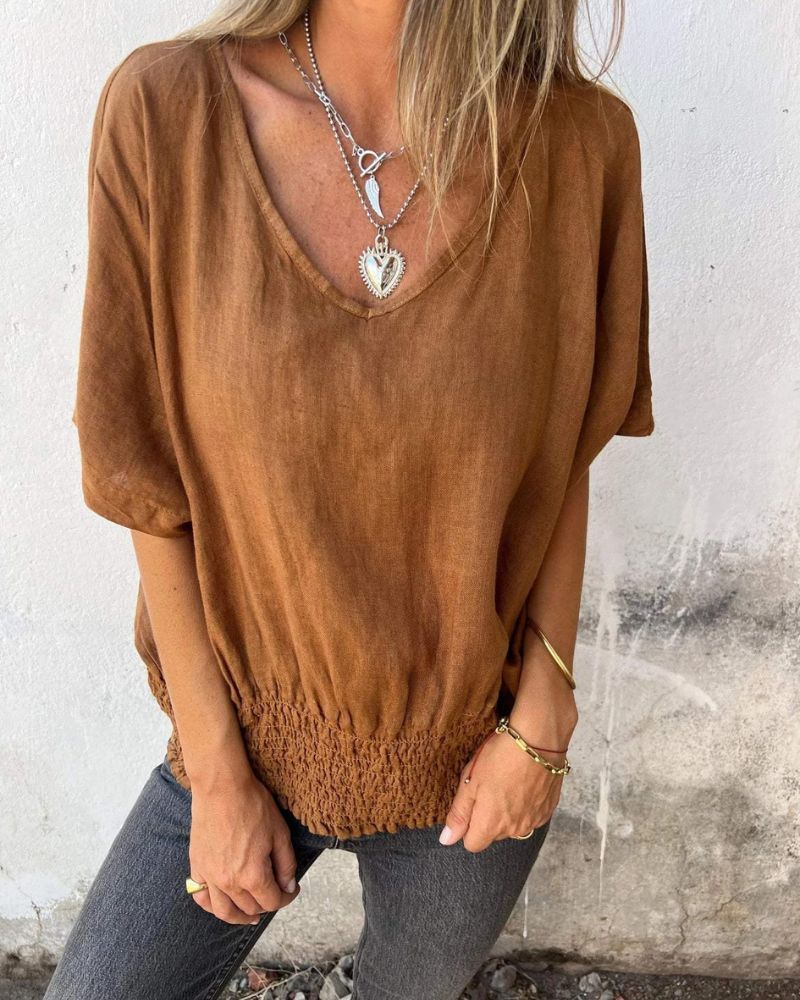 Levoire | T-Shirt Ajusté À Encolure En V Bronze