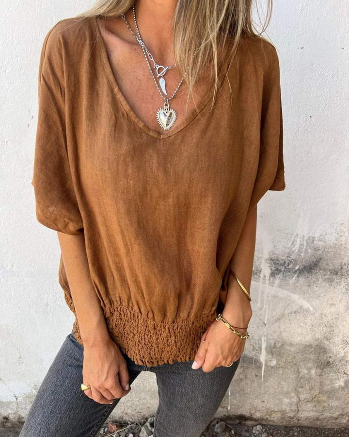 Levoire | T-Shirt Ajusté À Encolure En V Bronze