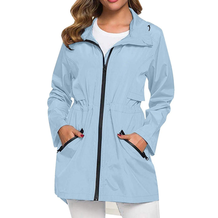 Levoire | Veste De Pluie Avec Col Roulé Et Fermeture Éclair Bleu