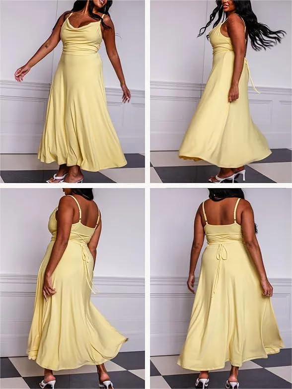 Levoire | Robe longue drapée dans le dos avec soutien-gorge intégré