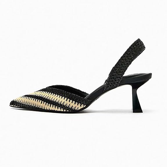 Levoire | Élégant Tressé Chaussures De Bureau Slingback Talons