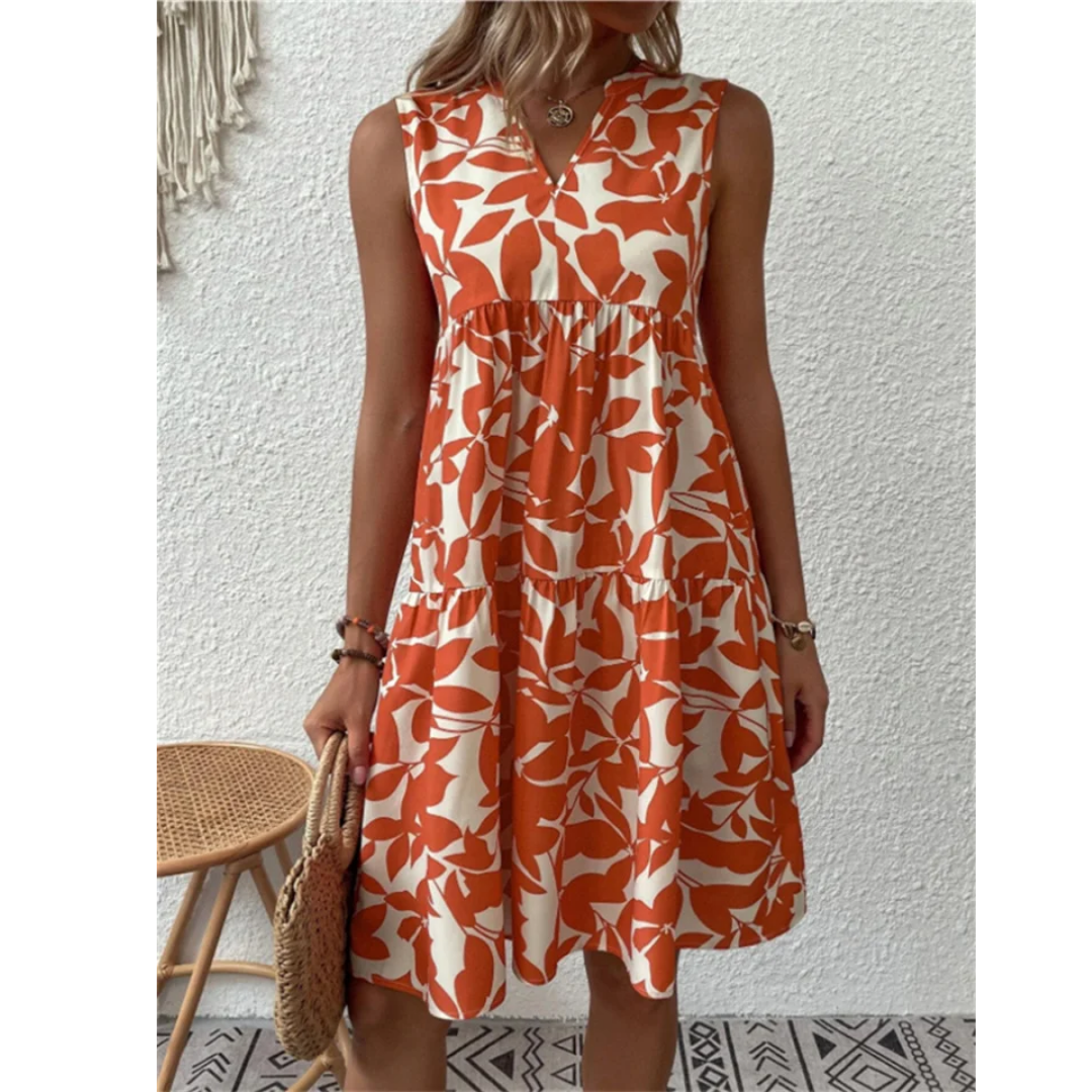 Levoire | Robe d'été à col en V pour femmes Rot