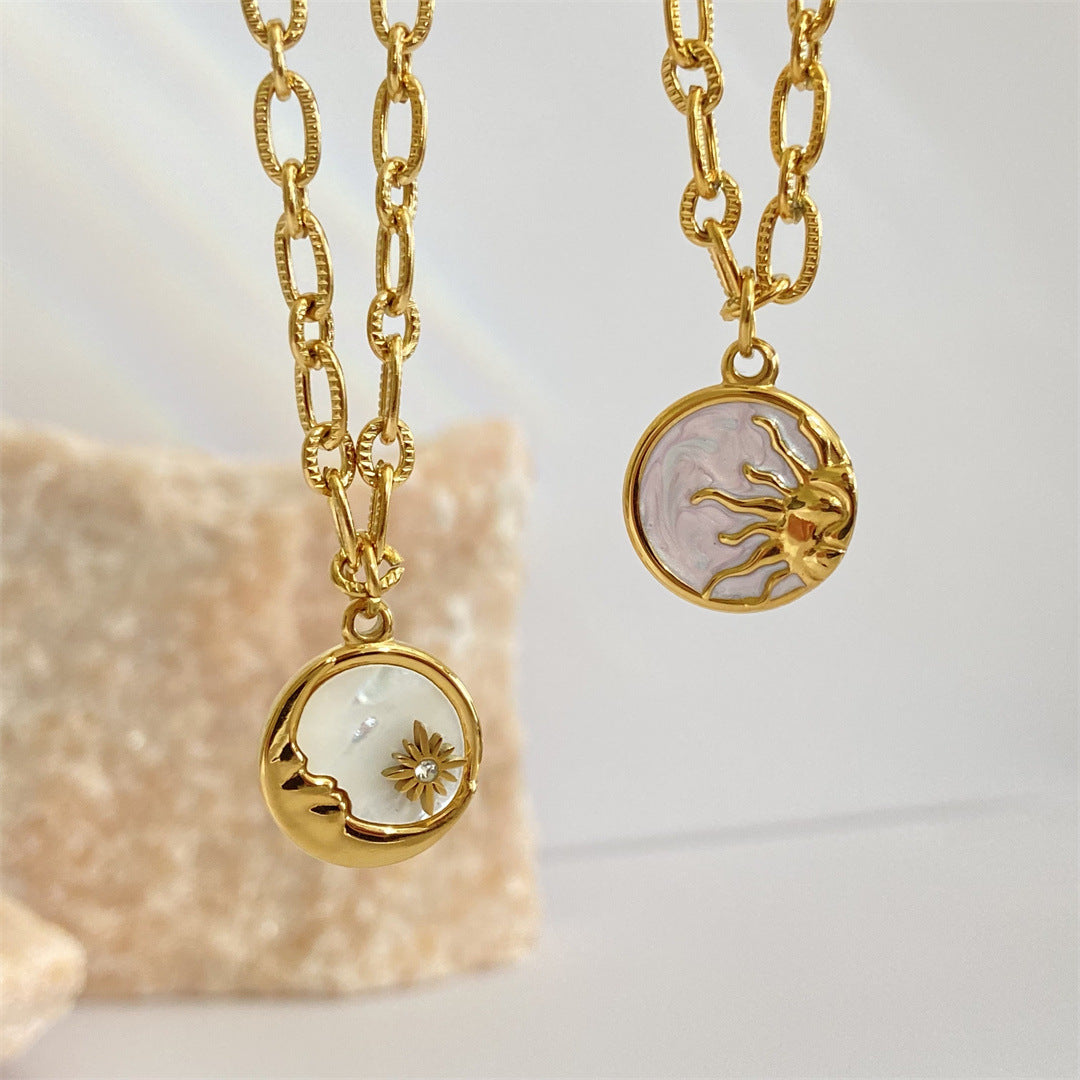 Levoire | Pendentif Soleil Et Lune En Acier Titan